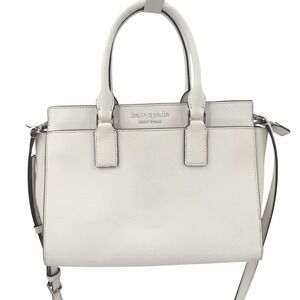 Kate Spade New York White Cameron Leather‎ Satchel Crossbody Bag Top Handle